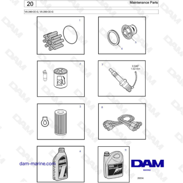 Volvo Penta V6-240 - Maintenance parts