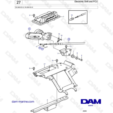 Volvo Penta V6-240 & V6-280 - Electronic shift & PCU