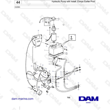 Volvo Penta AQ290A - Hydraulic pump with install. Comps earlier prod