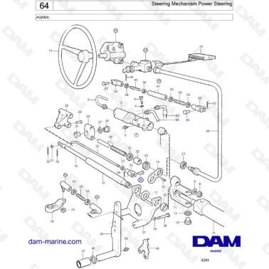 Volvo Penta AQ290A - Steering Mechanism Power steering