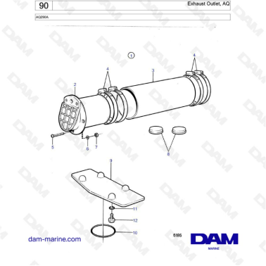 Volvo Penta AQ290A - Exhaust Outlet