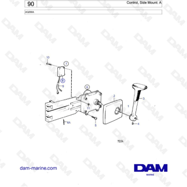 Volvo Penta AQ290A - Control side mount : A