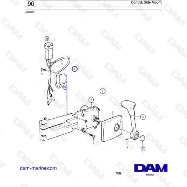 Volvo Penta AQ290A - Control, side mount