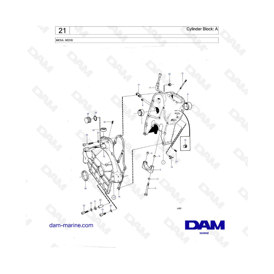 Volvo Penta MD5A & MD5B - Cylinder block