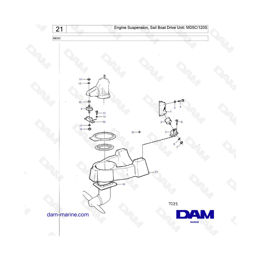 Volvo Penta MD5C - Engine Suspension, Sail Boat Drive Unit: MD5C/120S