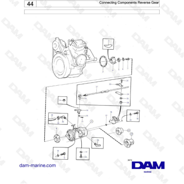 Volvo Penta MD5 - Connectiong components reverse gear