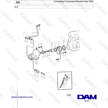 Volvo Penta MD5 - Connecting components reverse gear MS2