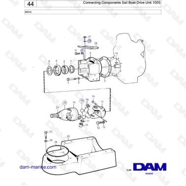 Volvo Penta MD5A - Connecting components Sail boat drive unit 100S