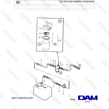 Volvo Penta MD5 -Fuel tank & installation components