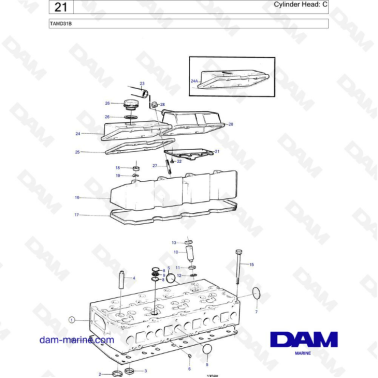 Volvo Penta TAMD31 - Cylinder head