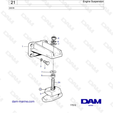 Volvo Penta AD31 - Engine suspension