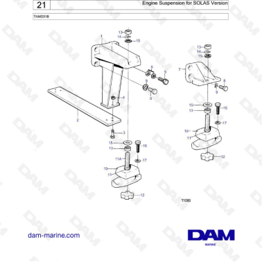 Volvo Penta TAMD31 - Engine suspension for solas version