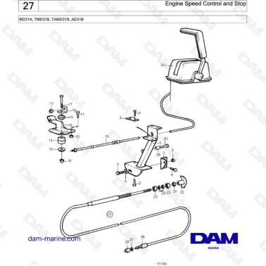 Volvo Penta AD31 / TMD31 / TAMD31 / MD31 - Engine speed control & stop