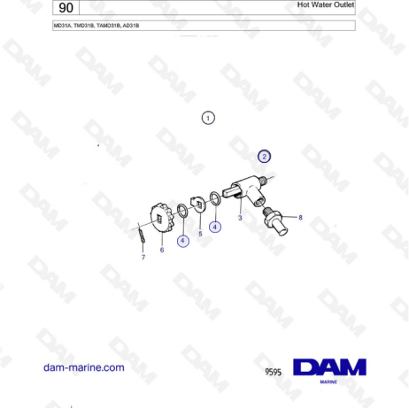 Kit Joint De Tuyau D'eau Pour Volvo Penta AD31 TAMD31 KAD32 KAD43 - Neuf