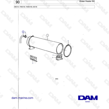 Volvo Penta AD31 / TMD31 / TAMD31 / MD31 - Water heater kit