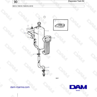 Volvo Penta AD31 / TMD31 / TAMD31 / MD31 - Expansion tank kit