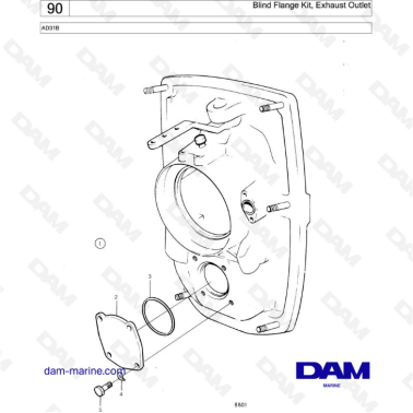 Volvo Penta AD31 - Blind flange kit, exhaust outlet