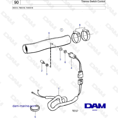 Volvo Penta MD31 / TMD31 / TAMD31 - Thermo switch control