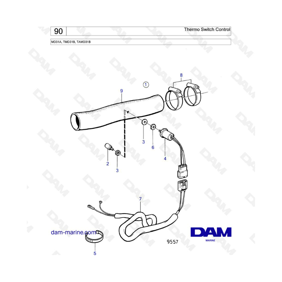 Volvo Penta MD31 / TMD31 / TAMD31 - Control del interruptor térmico