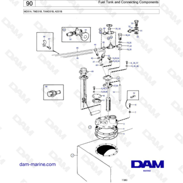 Volvo Penta MD31 / TMD31 / AD31 / TAMD31 - Fuel tank & connecting components