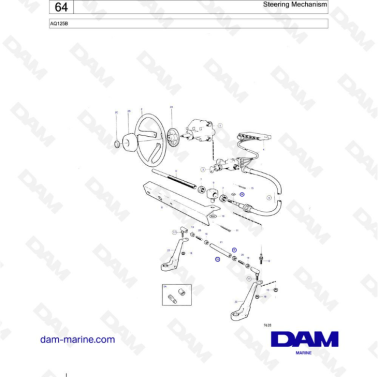 Volvo Penta AQ125 - Steering mechanism, cable type