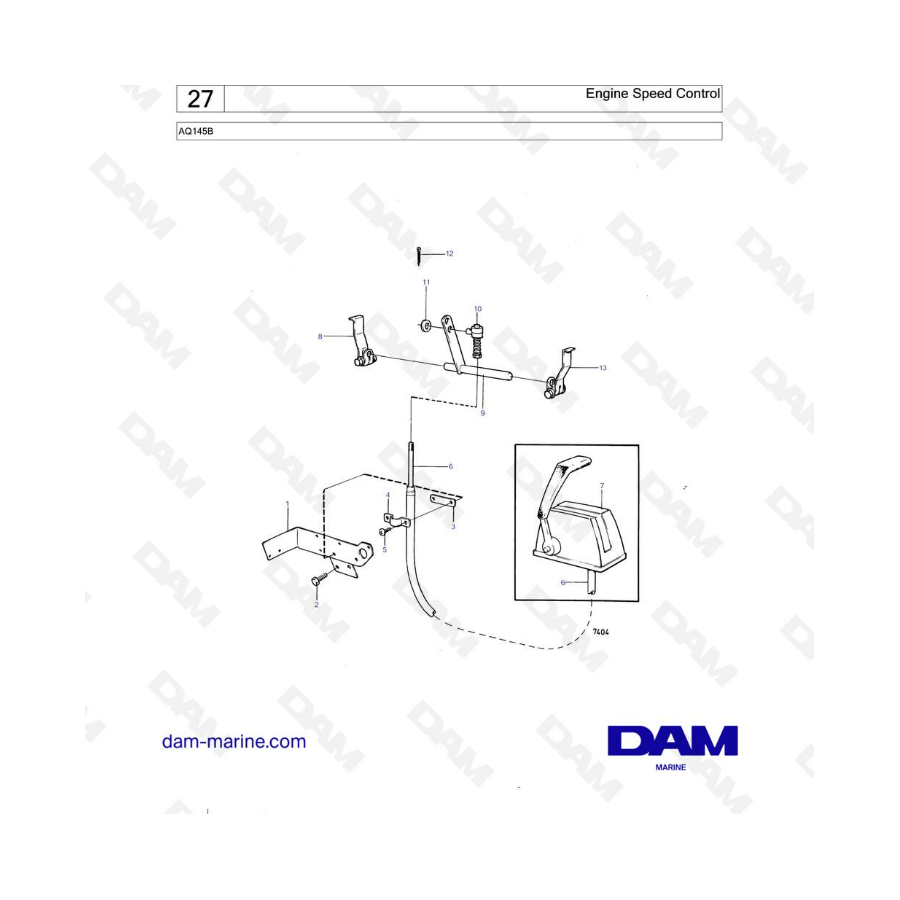 Volvo Penta AQ145 - Control de velocidad del motor 
