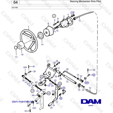 Volvo Penta AQ145 - Steering mechanism, roto pilot
