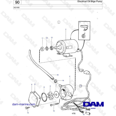 Volvo Penta AQ145 - Electrical oil bilge pump