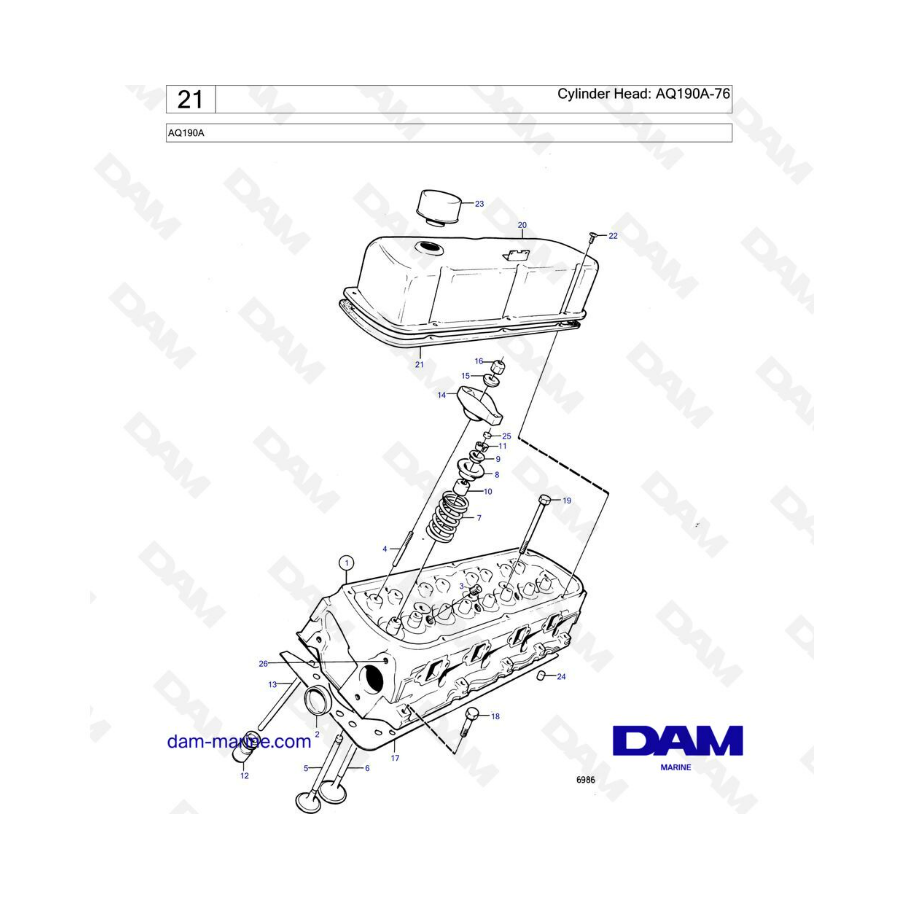Volvo Penta AQ190 - Cylinder head Volvo Penta AQ190 - Cylinder head
