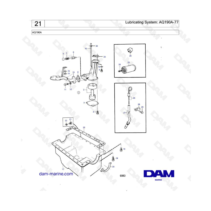 Volvo Penta AQ190 - Lubricating system