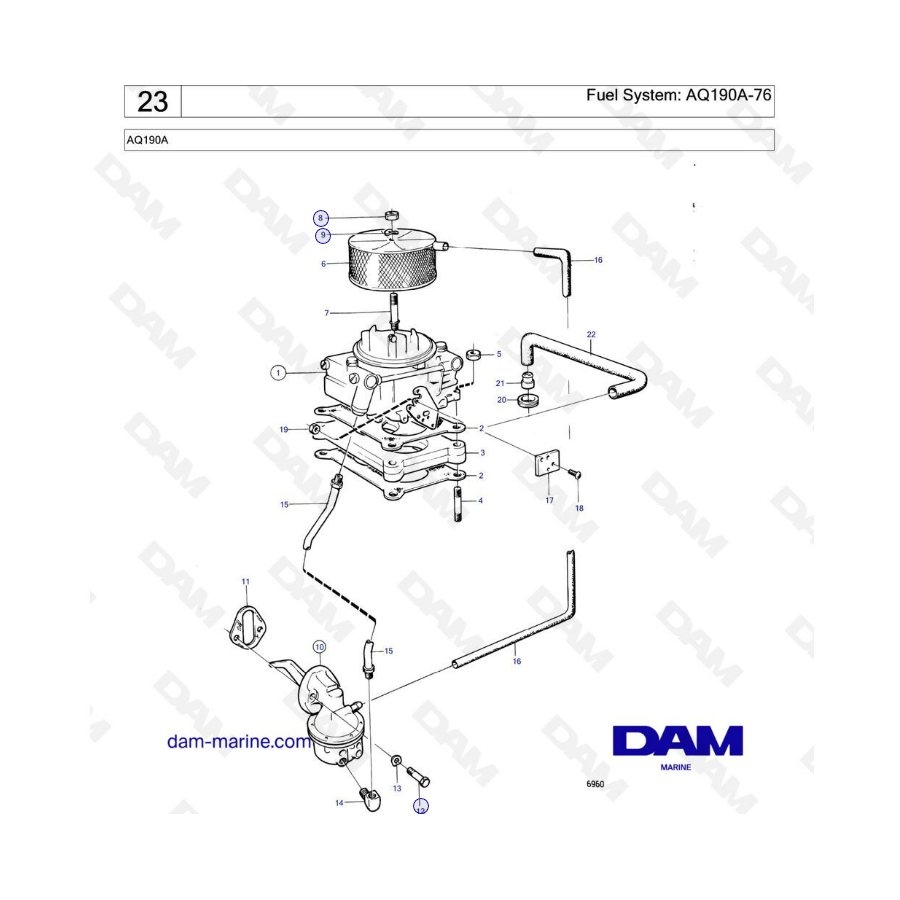 Volvo Penta AQ190 - Fuel system