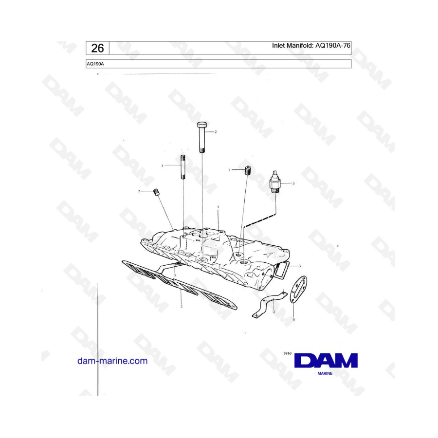 Volvo Penta AQ190 - Inlet manifold Volvo Penta AQ190 - Inlet manifold