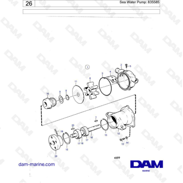 Volvo Penta AQ190 - Sea water pump