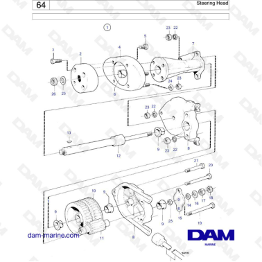 Volvo Penta AQ190 / AQ240 - Steering head