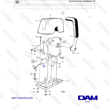 Volvo Penta AQ190 / AQ240 - Control for top installation : B