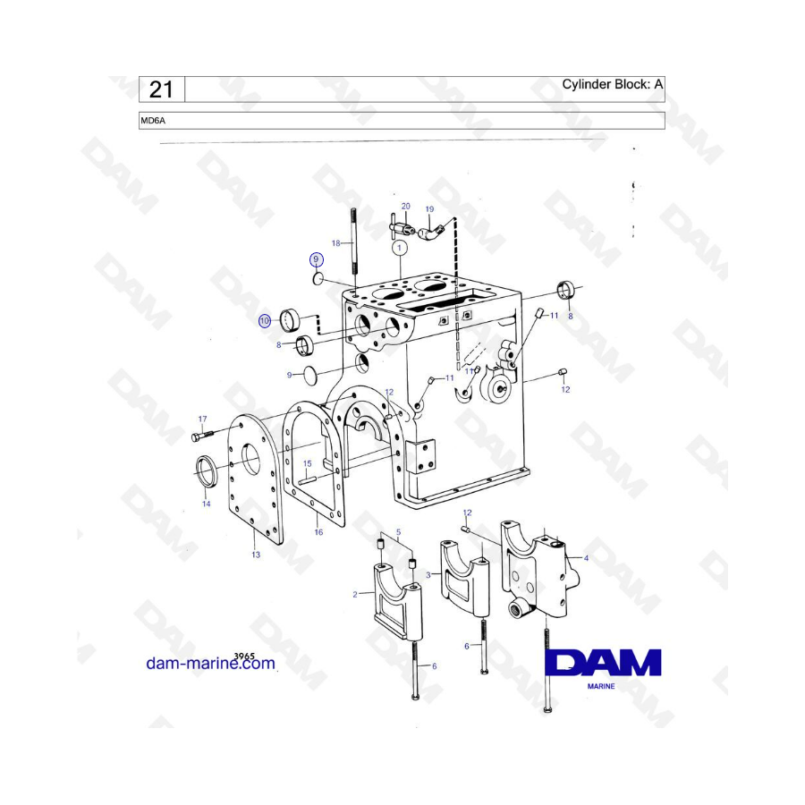 Volvo Penta MD6 - Cylinder block 