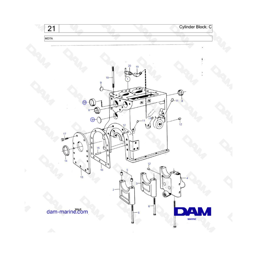 Volvo Penta MD7 - Bloque de cilindros