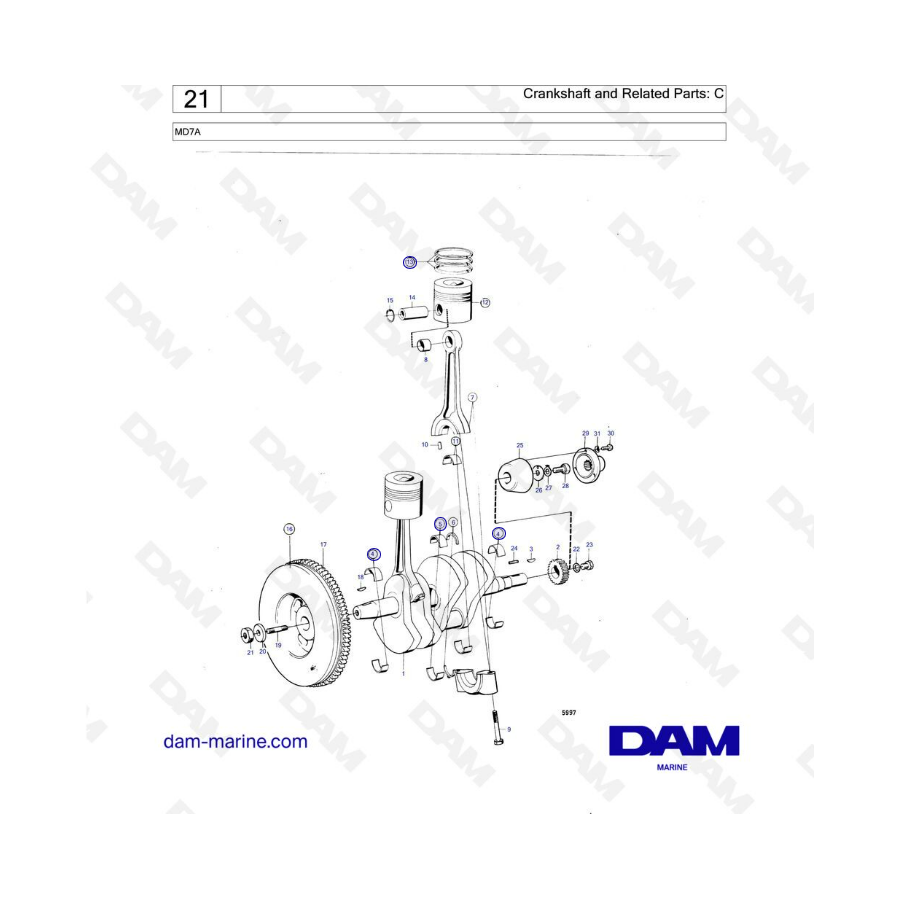 Volvo Penta MD7 - Crankshaft & related parts