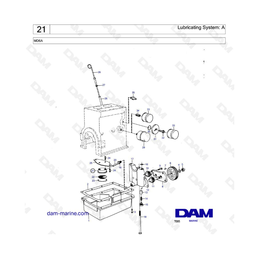 Volvo Penta MD6 - Lubricating system