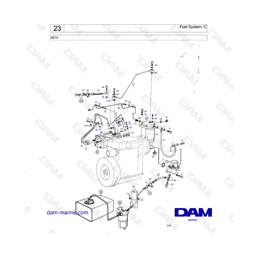 Volvo Penta MD7 - Fuel system