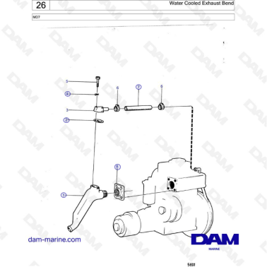 Volvo Penta MD7 - Water cooled exhaust bend