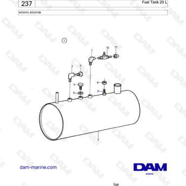 Volvo Penta MD2010 - Fuel tank