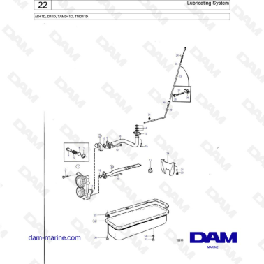 Volvo Penta AD41D / D41D / TAMD41D / TMD41D - Lubricating system