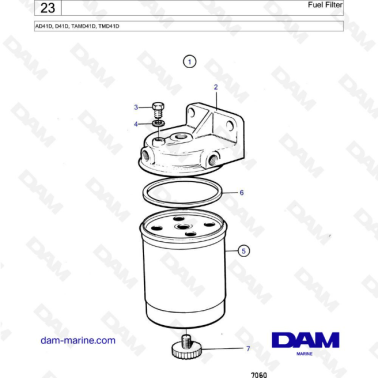 Volvo Penta AD41D / D41D / TAMD41D / TMD41D - Fuel filter