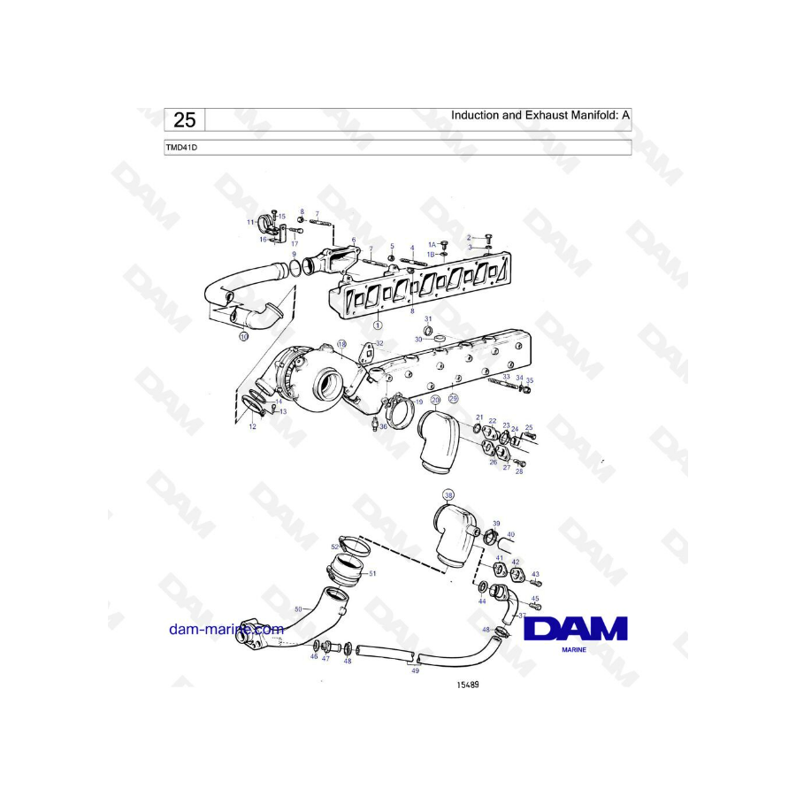 Volvo Penta TMD41D - Induction & exhaust manifold
