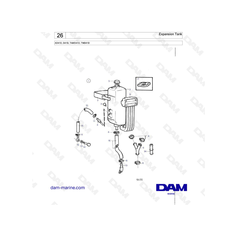 Volvo Penta AD41D / D41D / TAMD41D / TMD41D - Expansion tank 