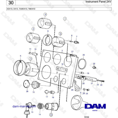 Volvo Penta AD41D / D41D / TAMD41D / TMD41D - Instrument panel 24V