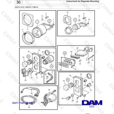 Volvo Penta AD41D / D41D / TAMD41D / TMD41D - Instruments for Separate mounting