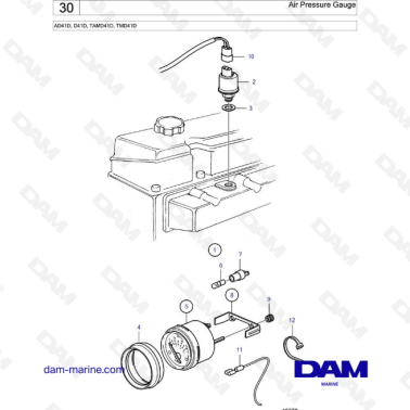 Volvo Penta AD41D / D41D / TAMD41D / TMD41D - Air pressure gauge