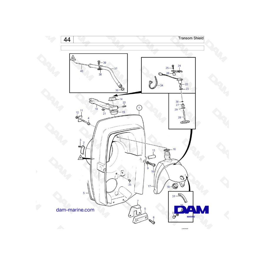 Volvo Penta AD41D / D41D / TAMD41D / TMD41D - Transom shield